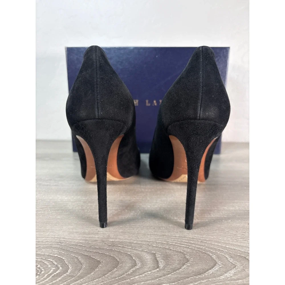 Ralph Lauren Purple Label Black Suede Pointed Toe Pumps Stiletto Heels Italy 41B